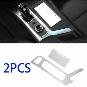 Central Console Gear Shift Panel Trim 2X Silver Steel For Cadillac CT5 2019-2020 - Bild 1 von 4