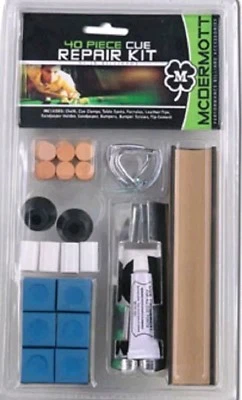 MCDERMOTT CUE IN STOCK, 40 Piece Pool Cue Tip Repair Kit, McDermott Pool Cue Repair