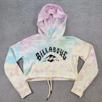 Billabong Pastel Tie Dye Cropped Hoodie Size XS Blue and Pink - Image 1 of 4