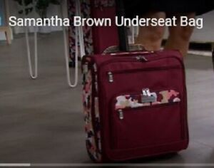 Samantha Brown Underseat Carry-On Bag Burgundy Geo Camo Color New With Tags