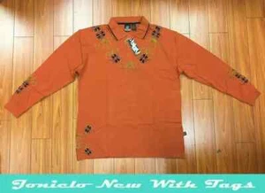 Men's New With Tag Shirt 100% Cotton By Knockout 409 Orange Ls Polo - Picture 1 of 7