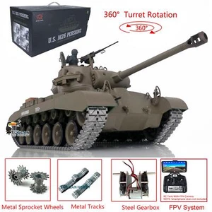 7.0 Henglong 1/16 M26 Pershing RTR RC Tank 3838 Metal Tracks Sprockets FPV 360° - Picture 1 of 12