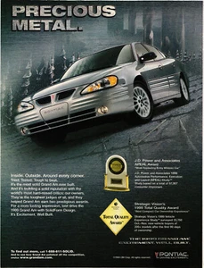 Pontiac Grand Am Print Advert Precious Metal. - Picture 1 of 5