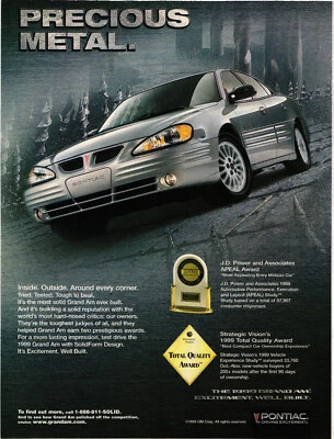 Pontiac Grand Am Print Advert Precious Metal. - Image 1 of 4