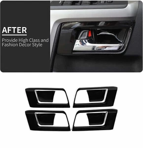 4PCS Black Inner Door Handle Bowl Cover Trim Frame For 4Runner 2010+ Accessories - Picture 1 of 13