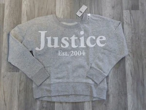 NWT Girls Justice Gray Logo Sweatshirt Size 10 (100) - Picture 1 of 1