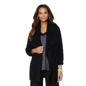 Chaqueta plumero marca Slinky Eyelash Boucle (459112-K) mediana, negra 2B-103 - Imagen 1 de 2