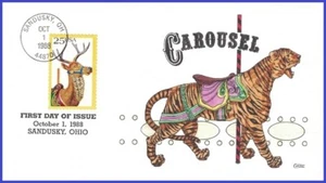 USA1 #2390 U/A COLLINS HAND PAINTED FDC Deer Carousel Animals - Picture 1 of 1