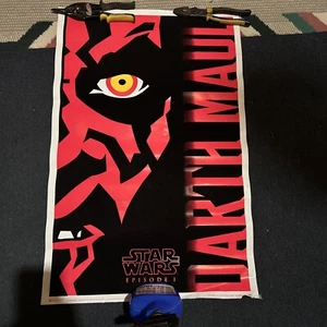 Vintage Flocked 1999 Star Wars episode I Darth Maul Blacklight Poster 22x 34” US - Picture 1 of 7