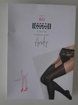Nip: Wolford Andy Tights! Suspender Belt Look Size XS! Color: Fairly Light-Black - Image 1 of 3