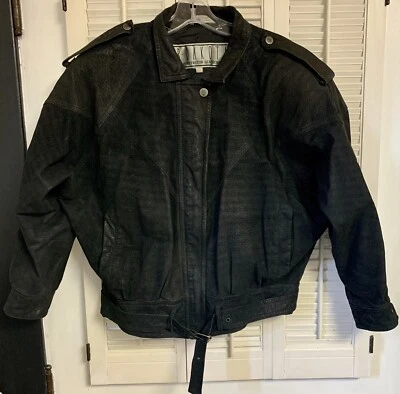 Chaqueta de moto de cuero negra BB Dakota para mujer talla mediana Foto 1 de 4