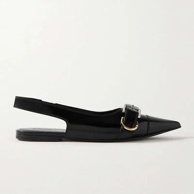 Givenchy Voyou Punta Punta Cordón Ballet Plano Negro 39.5 Se Ajusta Como 9 EE. UU. Foto 1 de 4