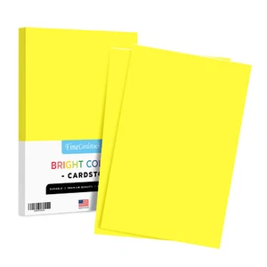 Lemon Bright Color Cardstock, 65lb Cover (176GSM), 11 x 17, 50 Sheets - Picture 1 of 6