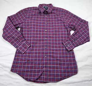 Charles Tyrwhitt Shirt Men's Large Slim Fit Purple Plaid Button Up Preppy - Picture 1 of 8