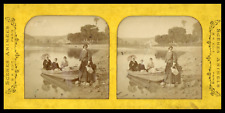 Femmes dans une barque, vintage print, ca.1860, stéréo (French Tissue) Tirage vi