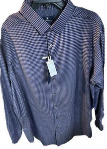 Hart Schaffner Marx shirt 3XT Men's DK Blue Tall Man 100% Cotton NWT $115 - Picture 1 of 7