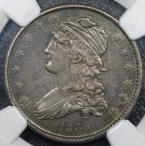 1835 Capped Bust Quarter 25c NGC - AU Details Awesome original coin! Cover