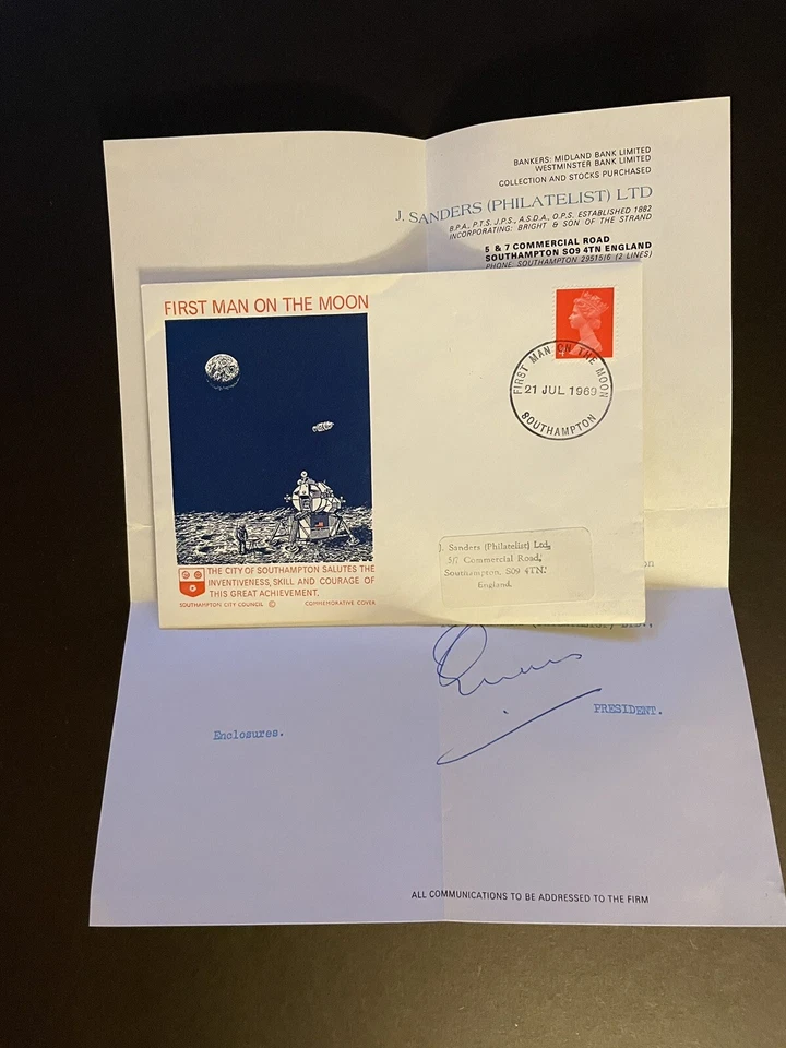 Great Britain 1969 Special Cover +1st Man on the Moon +Sanders Cachet +Letter - Image 1 of 1