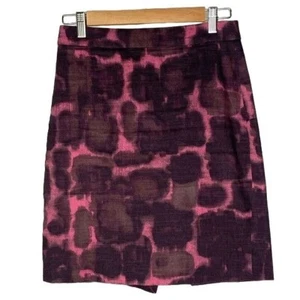 J.crew ladies, miniskirt, purple pink tie-dyed linen cotton size 0 - Picture 1 of 10