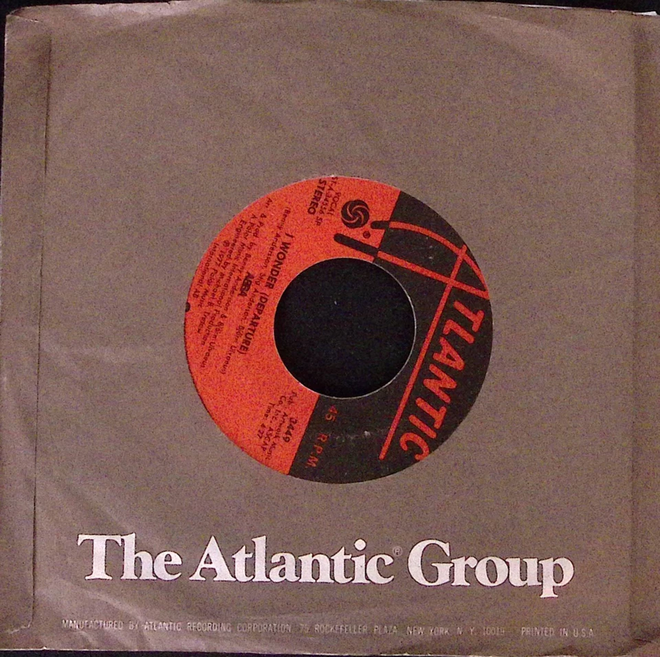 ABBA I WONDER (DEPARTURE)/THE NAME OF THE GAME ATLANTIC REC. VINYL 45 VG 44-139 - Image 1 of 3