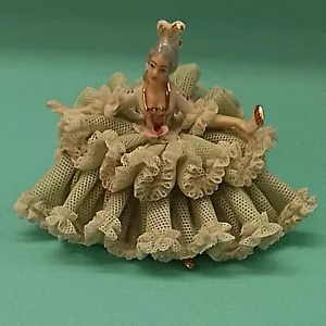 Porzellan figur Dame sitzend Wilhelm Rittirsch Spitze Lace - Bild 1 von 7