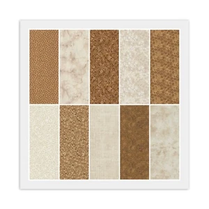 Jelly Roll (20) 2 1/2" Strips, GOLDEN BROWN & BEIGE NATURAL, 100% Cotton Fabric - Picture 1 of 11