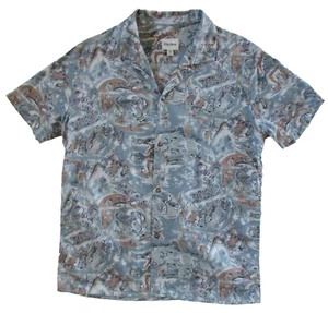 Camicia Ritmo Uomo M Media Astratta Stampa All Over Preppy Elegante Casual Gorpcore - Foto 1 di 9