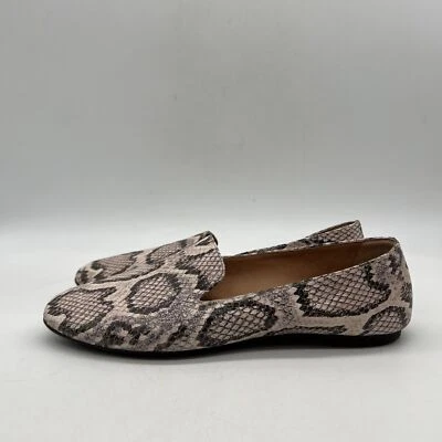 Zapatos Mocasines Informales Antonio Melani Bayline Para Mujer Beige Estampado Piel de Serpiente Talla 8. Foto 1 de 4