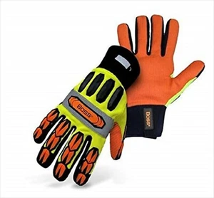 Lot Of 2! Boss 1JM610L Mechanics Style Miner Gloves High Visibility - Picture 1 of 1