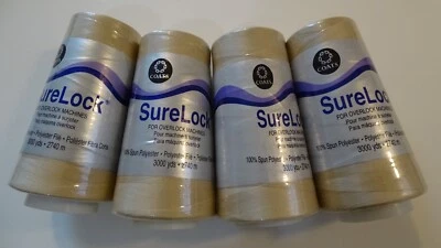 Lot of 6 Surelock Coats and Clark 3000 yds Overlock Thread 6110 8050 Buff - Image 1 of 2