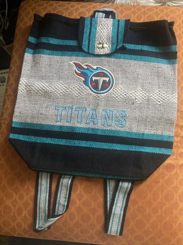 Tennessee Titans Backpack Purse Tote Bag NFL Fabric Tweed Drawstring 16x17 Nice! Cover