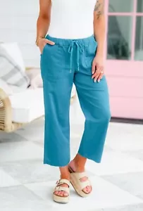 Freckled Poppy High Rise Pull On Raw Ham Cropped Straight Leg Jeans 1XL - Picture 1 of 5