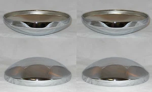 4 CAP DEAL BABY MOON WHEEL RIM CHROME STEEL CENTER CAPS 10-1/8" ID 10-1/2" OD - Picture 1 of 5