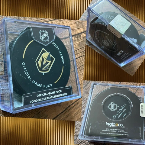 Las Vegas Golden Knights Official Licensed NHL Hockey Game Puck w/Cube Sealed Cover