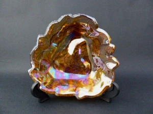 Vintage 30/40's Strawberry Lustre Carnival Glass Dish - Picture 1 of 7