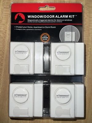 4 pack - Doberman Security Window / Door Alarm Kit Magnetically Triggered Alarm - Image 1 of 3