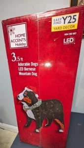 New Home Accents Holiday 3.5 Ft Bernese Mountain Dog Indoor/Outdoor W/Led Lights - Picture 1 of 4