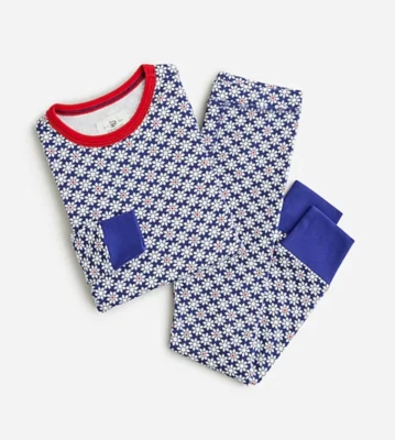 NWT J.Crew Crewcuts Kids' long-sleeve pajama set in prints, Grape Hyacinth/8, 12 - Image 1 of 4