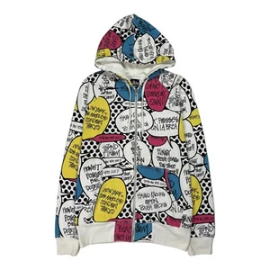 Stussy Hoodie Comic Speech Bubble Vintage Full Zip All Over Print Gr. Small S - Bild 1 von 6