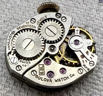 BULOVA Grade 6BL SWISS WATCH MOVEMENT 17J 18/0s for Watchmaker Parts Repair #U24 - Image 1 of 4