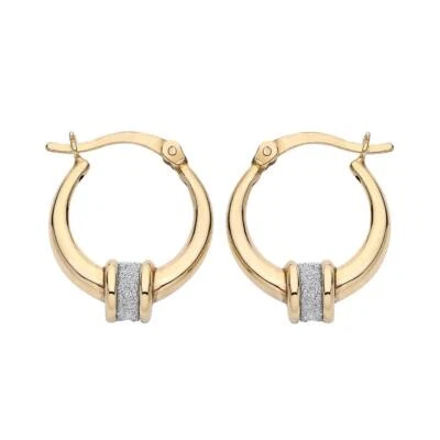 Креольские серьги-кольца из золота 18 карат и чистого серебра с лунной пылью  - Изображение 1 из 3