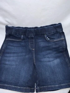 Liz Claiborn Amber Blue Jeans Shorts sz4 Pockets Pull on Dressier Hemmed - Picture 1 of 8