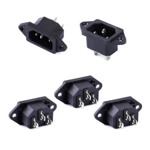 5 Stück 250V 10A 3Pin # IEC 320 C14 Kaltgerätestecker Einbaustecker Steckdose wo - Bild 1 von 3