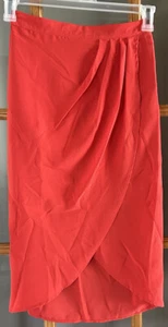 Neu mit Etikett Sugar Lips schicker Midi-Halstrock Größe S korallenrot seitlicher Reißverschluss leicht $ 69 - Bild 1 von 5