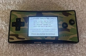 Nintendo Game Boy Micro Black Handheld System Camo Faceplate OXY-001 Sponge Bob - Picture 1 of 9