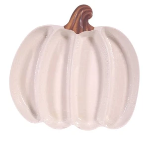 Rachel Ashwell White Pumpkin Melamine Divided Serving Tray Platter Farmhouse - Picture 1 of 13