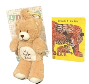 Unisex Bear Baby Shower Present Eric Carle Baby Bear Book & My First Bear Plush - Picture 1 of 3
