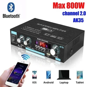 Amplificadores HiFi Digital AK35 Bluetooth Canal MP3 2.0 Sonido AMP Soporte 110V-24 - Imagen 1 de 6