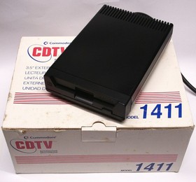 CCOMMODORE AMIGA CDTV CD-1411 FLOPPY DISK DRIVE ORIGINAL BLACK BOXED LV4 91222