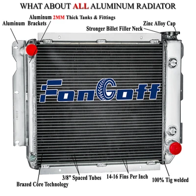 CC8102 3-Row Radiator Fit 1987-1995 Jeep Wrangler YJ/ 1997-2006 Wranglers TJ  V8 Foto 1 de 4